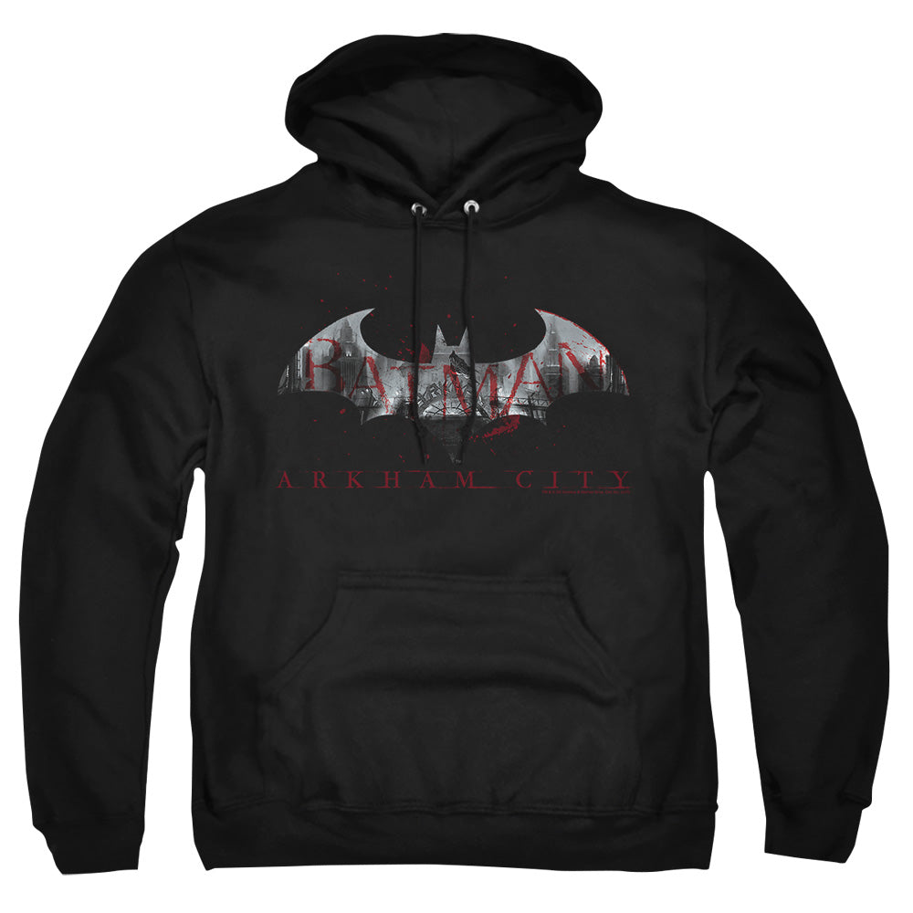 Arkham City - Bat Fill - Adult Pull-over Hoodie - Black