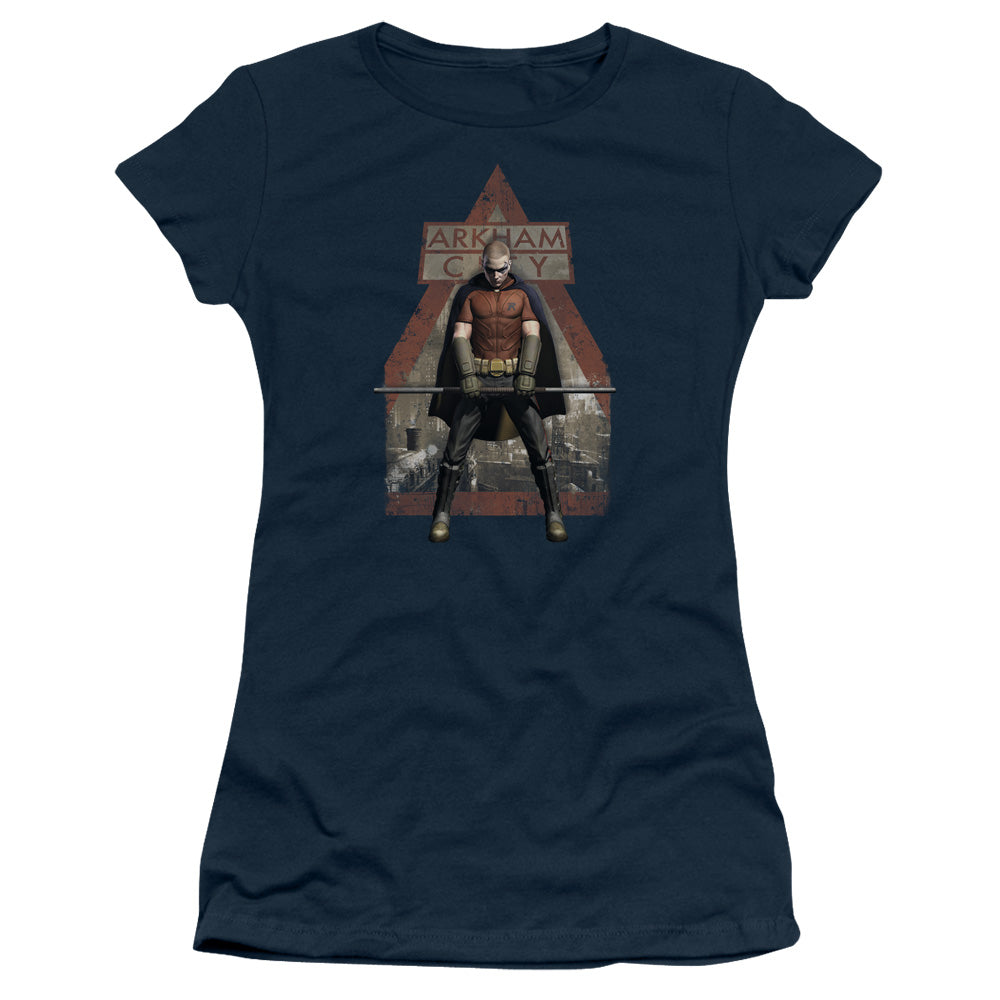 Arkham City - Arkham Robin - Short Sleeve Junior Sheer - Navy T-shirt