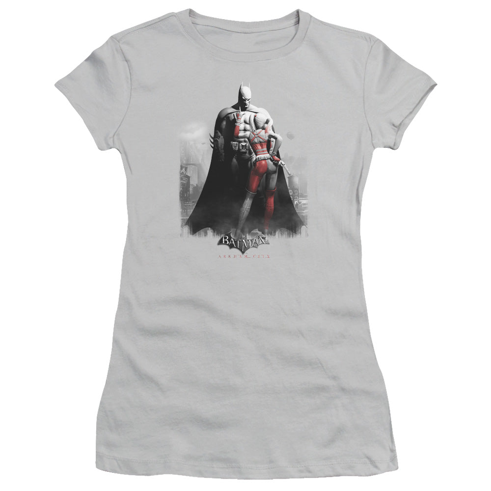 Arkham City - Harley And Bats - Short Sleeve Junior Sheer - Silver T-shirt