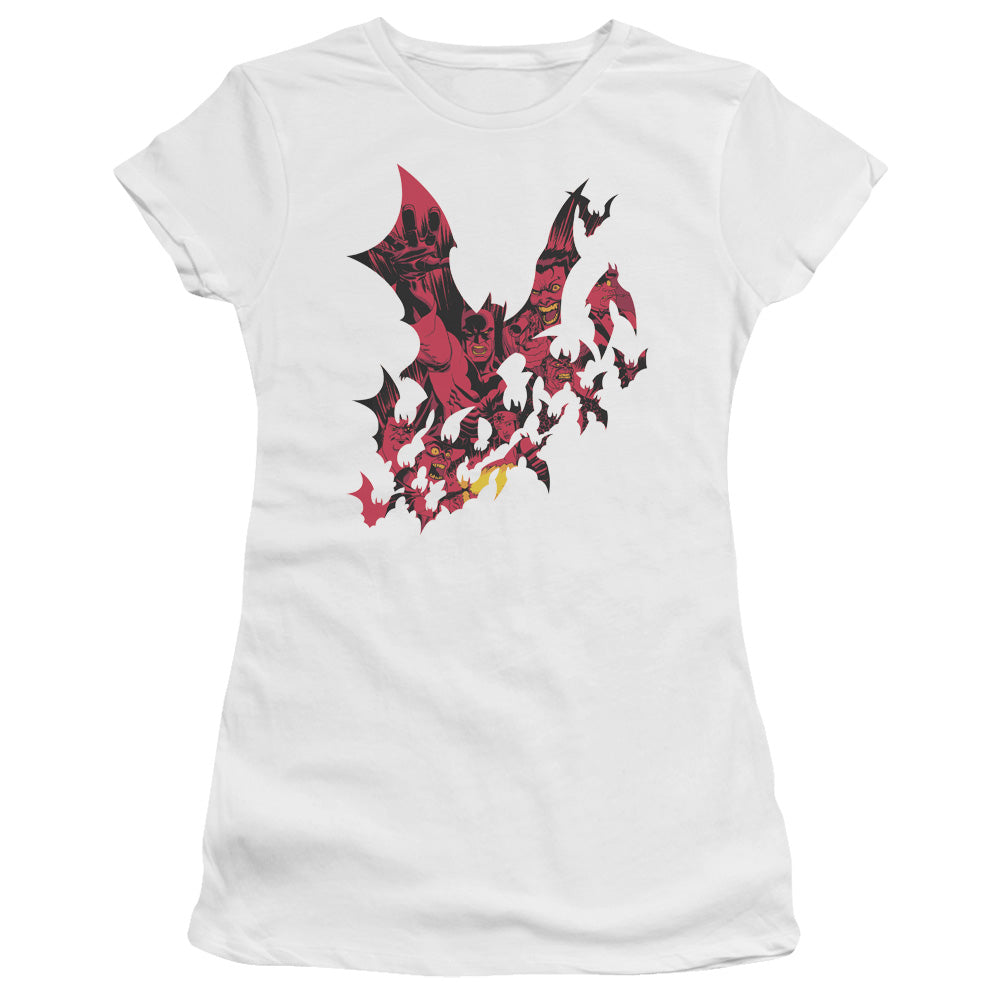 Batman - Broken City - Short Sleeve Junior Sheer - White T-shirt