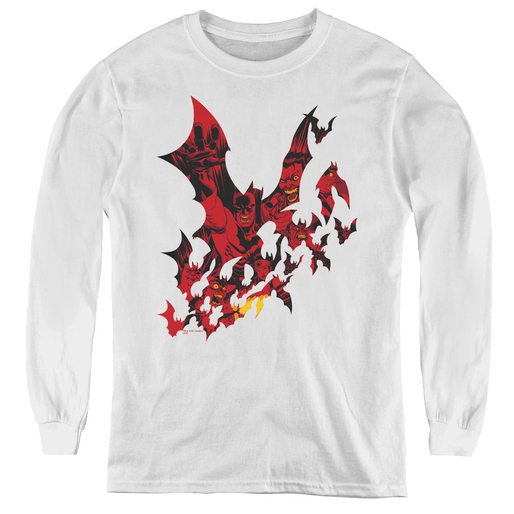 Batman - Broken City - Youth Long Sleeve Tee - White