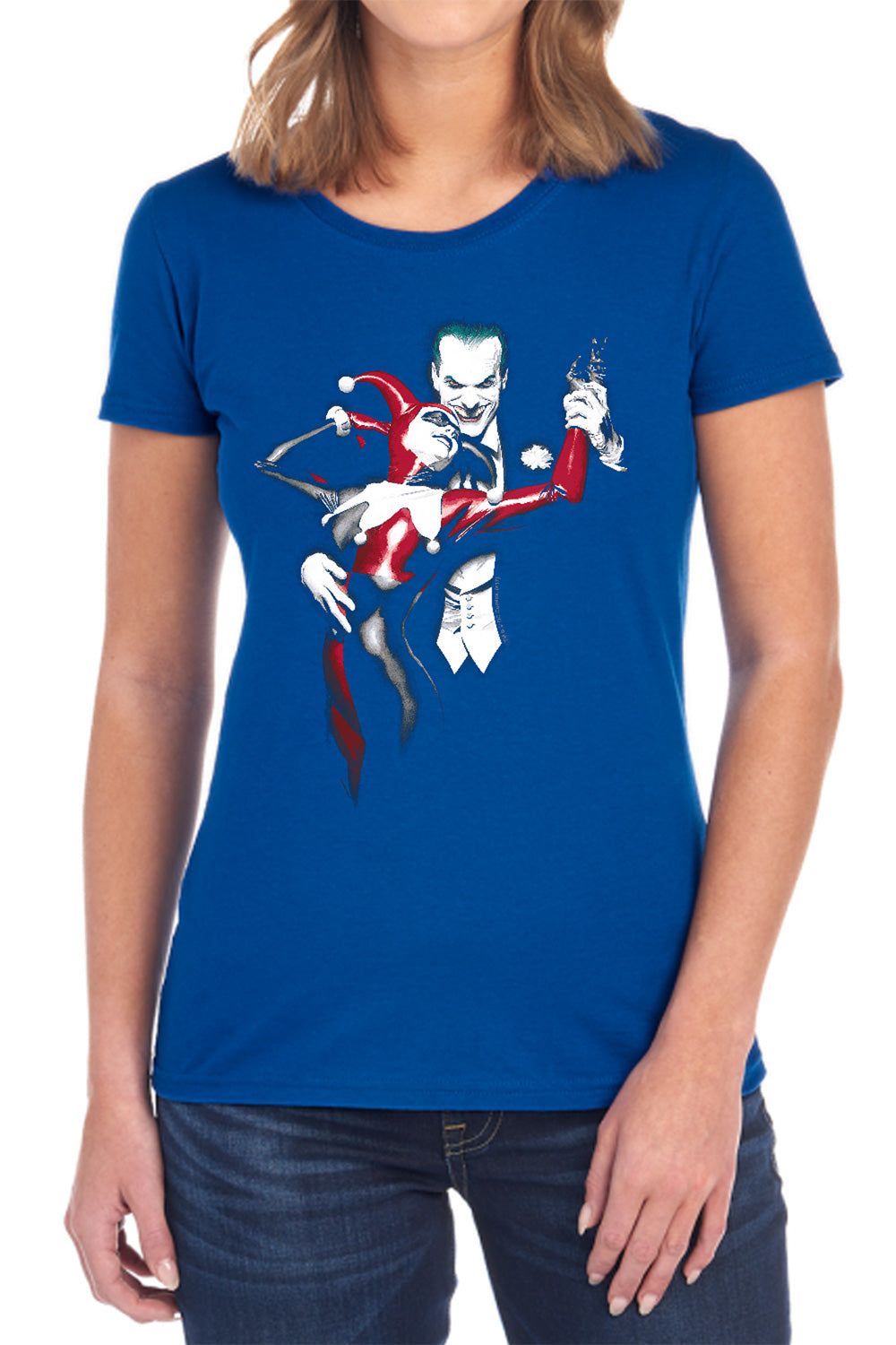 Batman - Harley And Joker - Short Sleeve Womens Tee - Black T-shirt