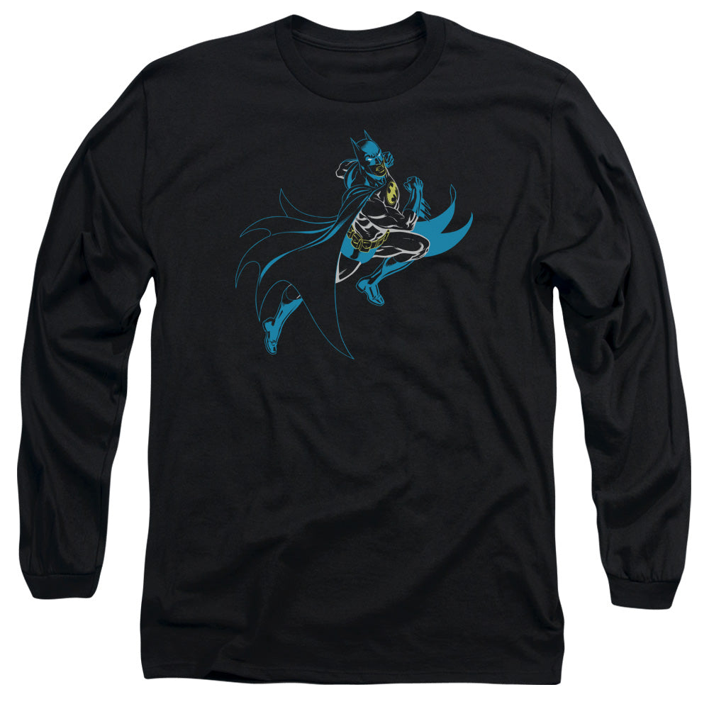 Batman - Neon Batman - Long Sleeve Adult 18/1 - Black T-shirt