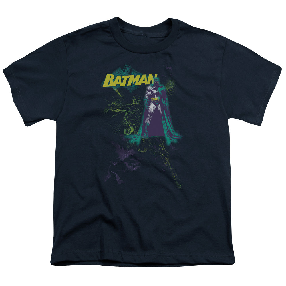 Batman - Bat Spray - Short Sleeve Youth 18/1 - Navy T-shirt