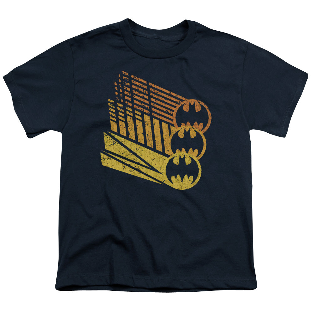 Batman - Bat Signal Shapes - Short Sleeve Youth 18/1 - Navy T-shirt