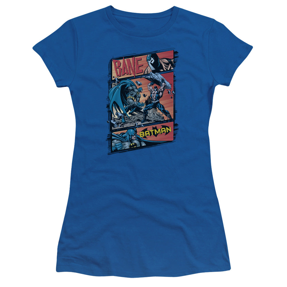 Batman - Epic Battle - Short Sleeve Junior Sheer - Royal Blue T-shirt