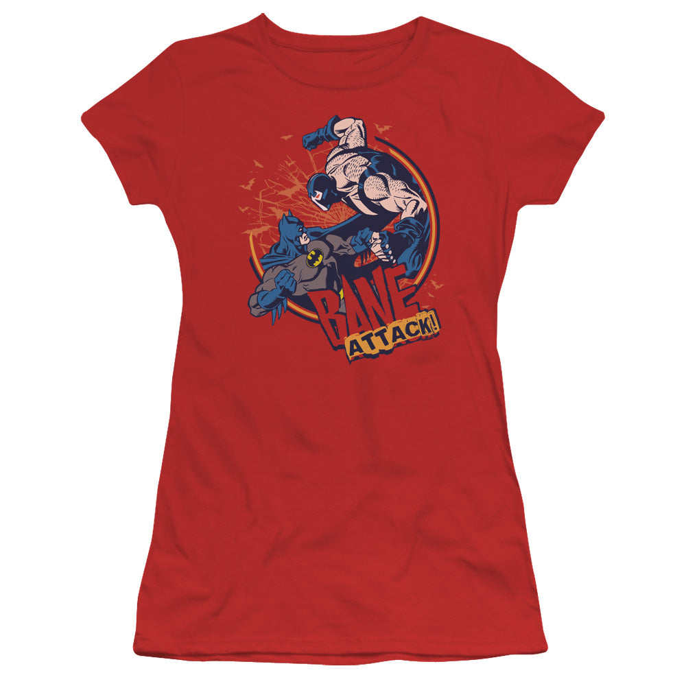 Batman - Bane Attack! - Short Sleeve Junior Sheer - Red T-shirt
