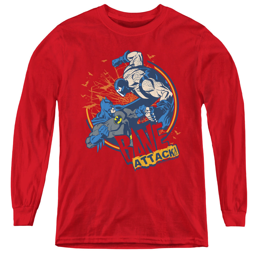 Batman - Bane Attack! - Youth Long Sleeve Tee - Red