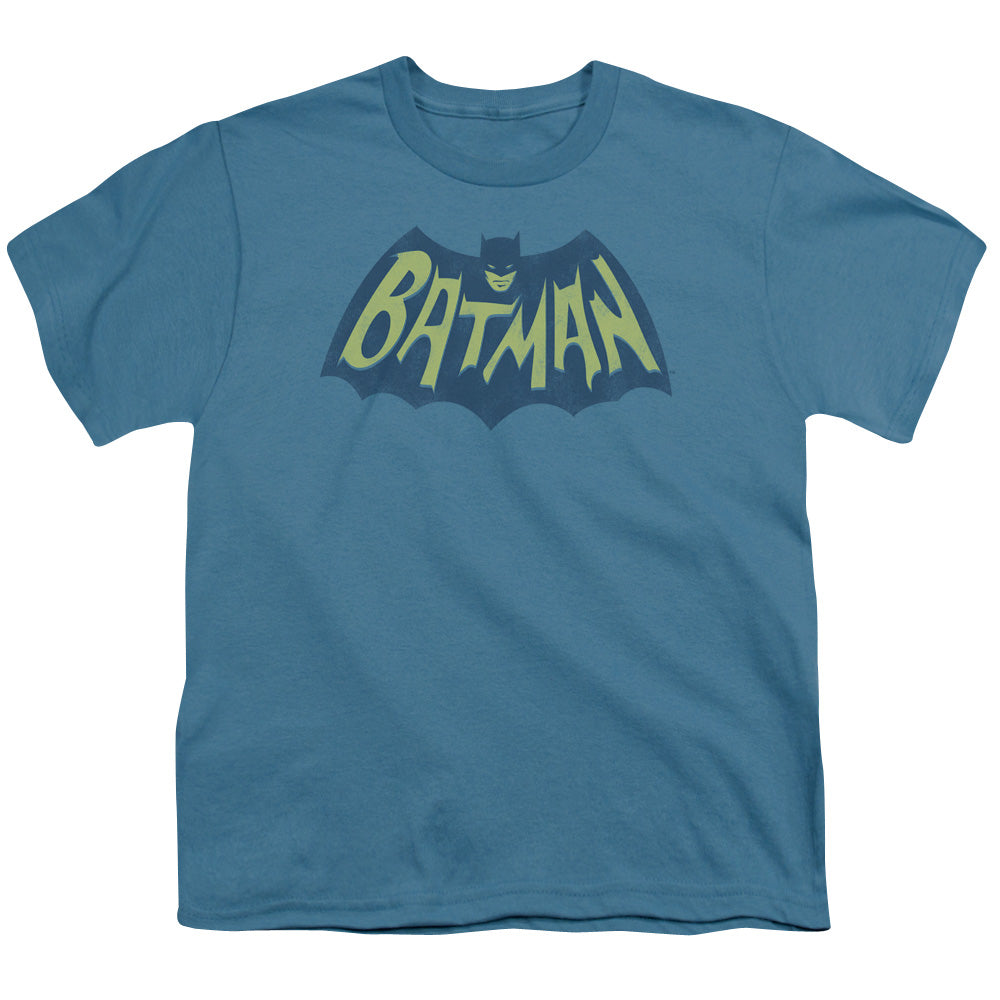 Batman - Show Bat Logo - Short Sleeve Youth 18/1 - Slate T-shirt