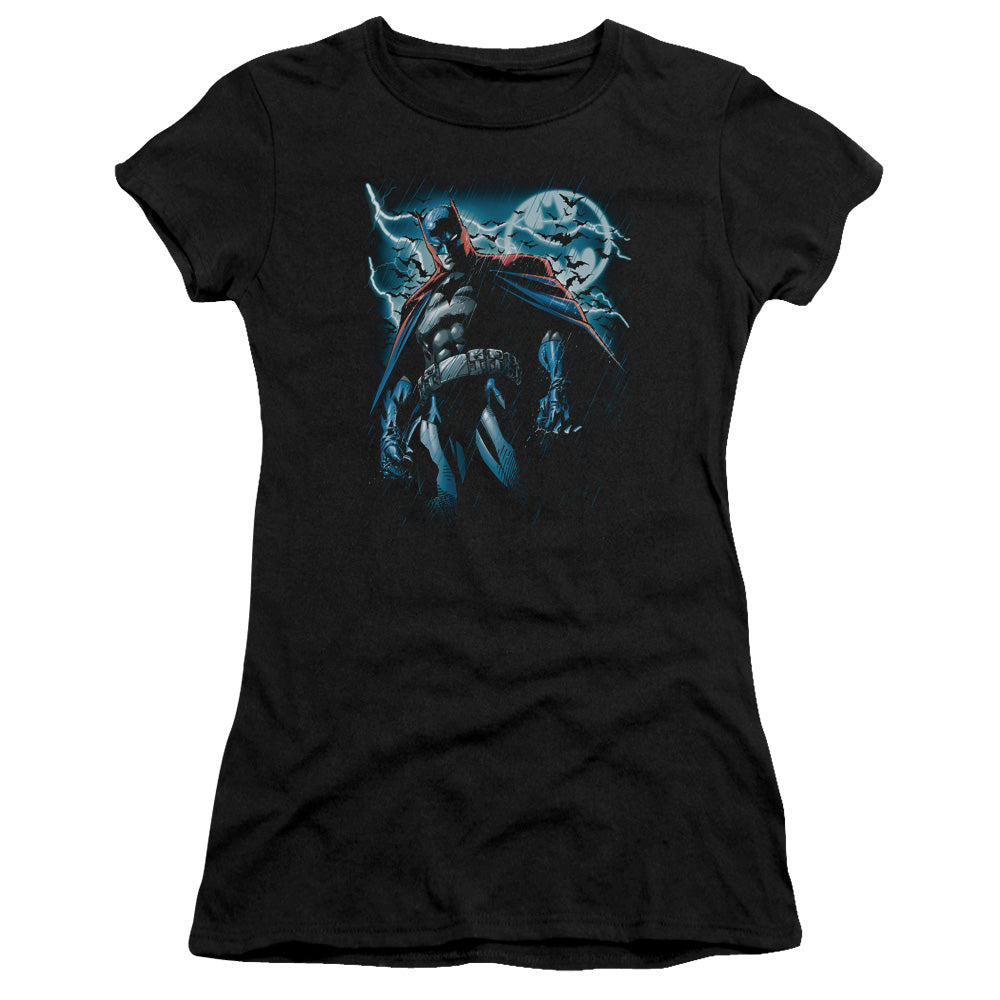 Batman - Stormy Knight - Short Sleeve Junior Sheer - Black T-shirt