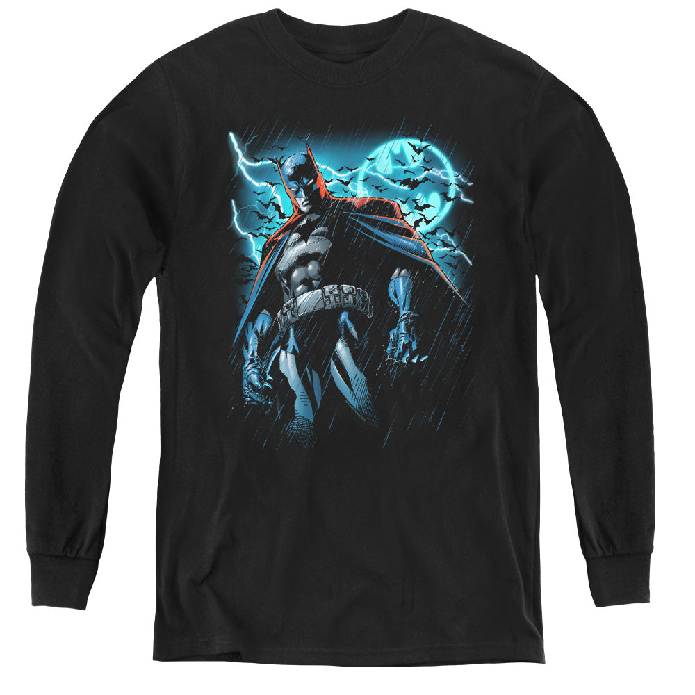 Batman - Stormy Knight - Youth Long Sleeve Tee - Black