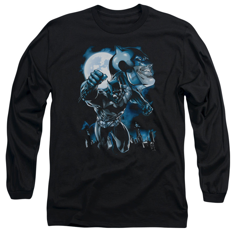 Batman - Moonlight Bat - Long Sleeve Adult 18/1 - Black T-shirt