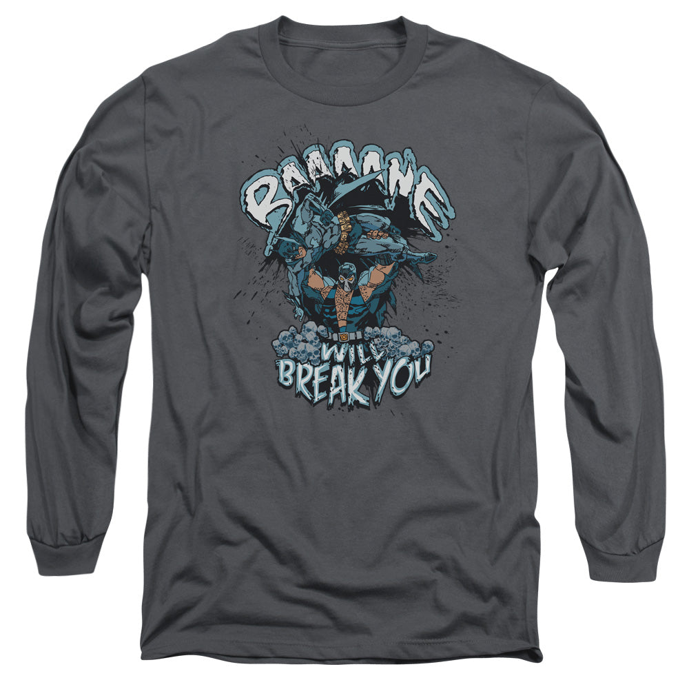 Batman - Bane Will Break You - Long Sleeve Adult 18/1 - Charcoal T-shirt