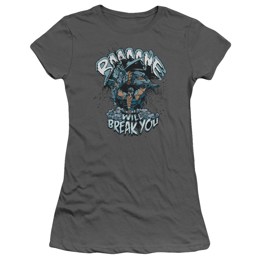 Batman - Bane Will Break You - Short Sleeve Junior Sheer - Charcoal T-shirt