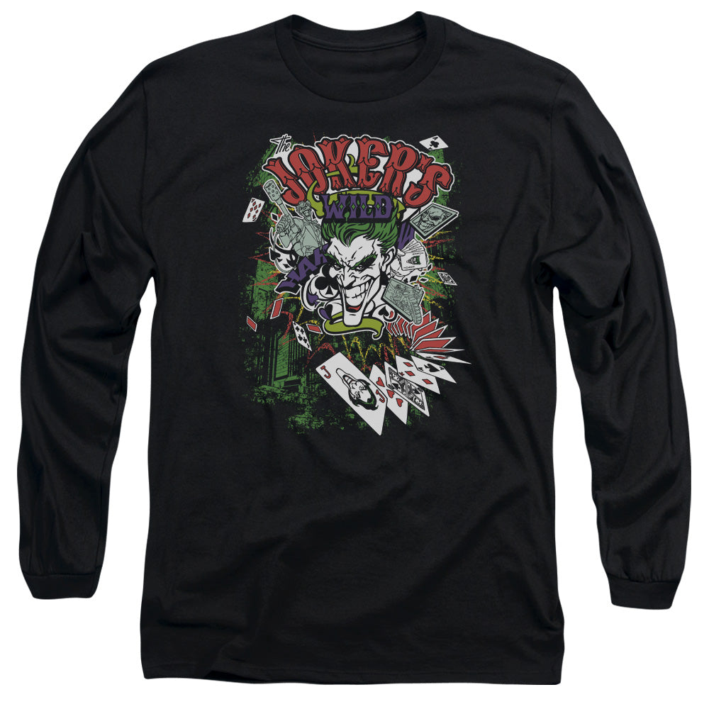 Batman - Jokers Wild - Long Sleeve Adult 18/1 - Black T-shirt