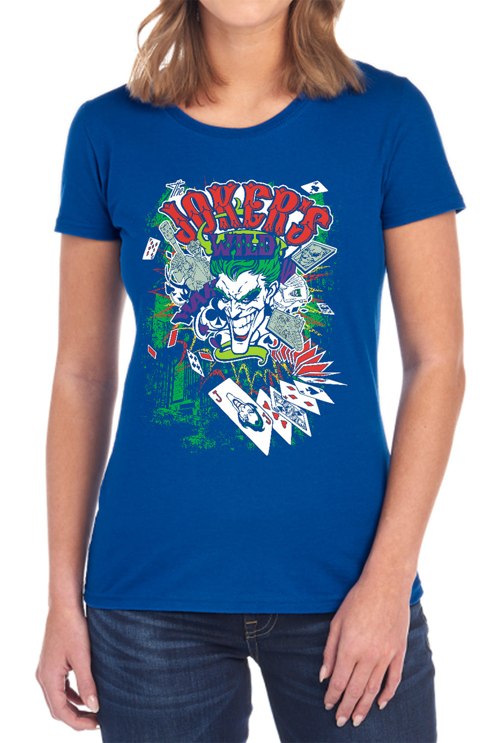 Batman - Jokers Wild - Short Sleeve Womens Tee - Black T-shirt