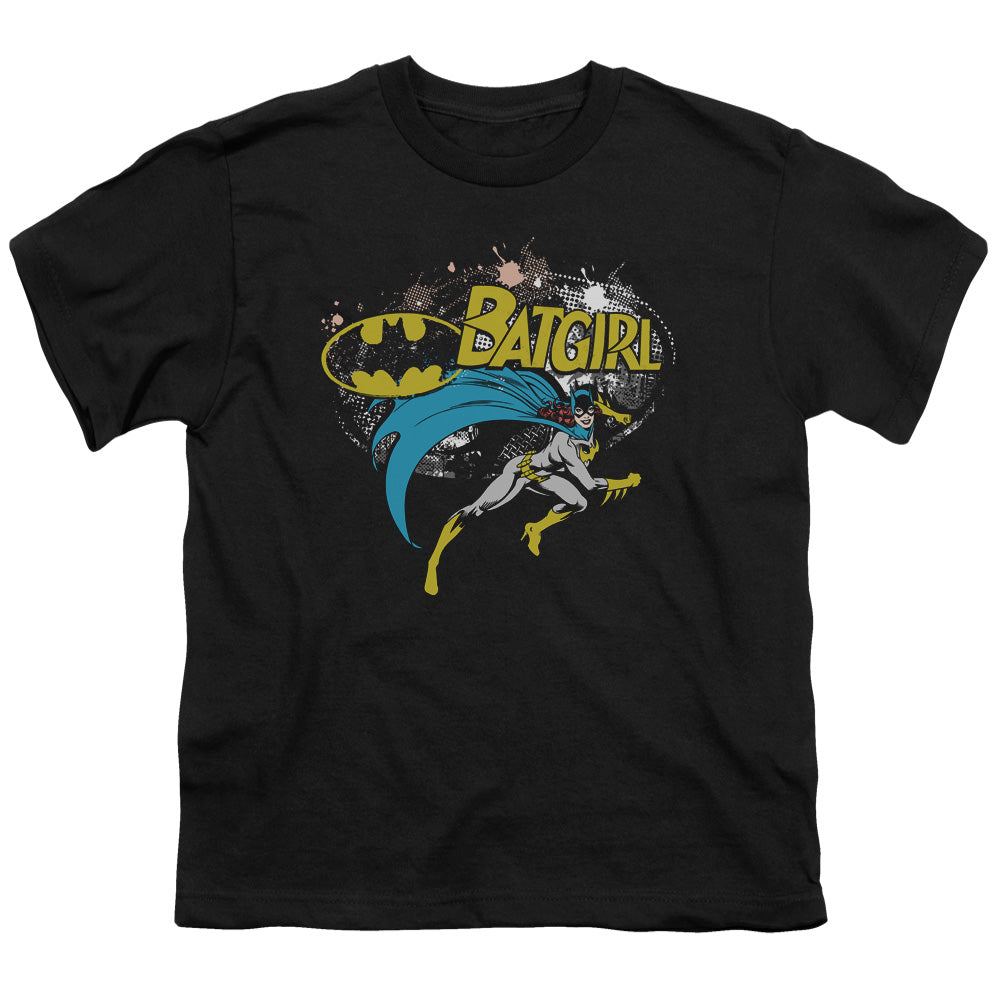 Batman - Batgirl Halftone - Short Sleeve Youth 18/1 - Black T-shirt