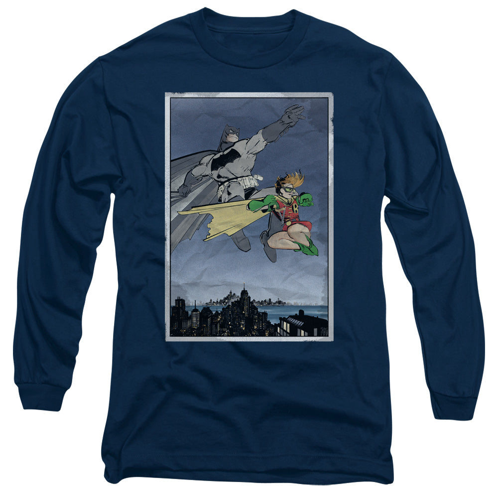 Batman - Dkr Duo - Long Sleeve Adult 18/1 - Navy T-shirt