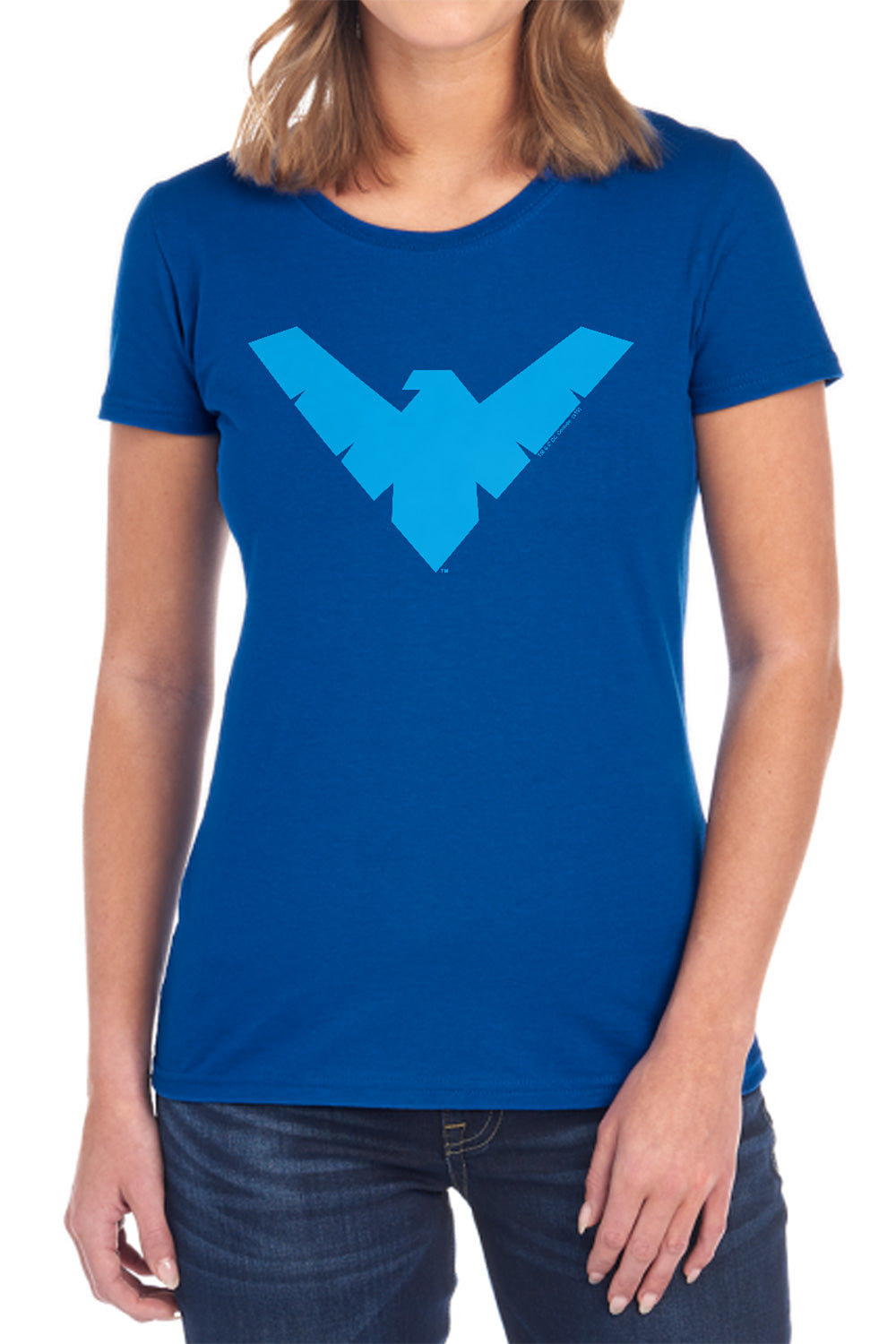 Batman - Nightwing Symbol - Short Sleeve Womens Tee - Black T-shirt