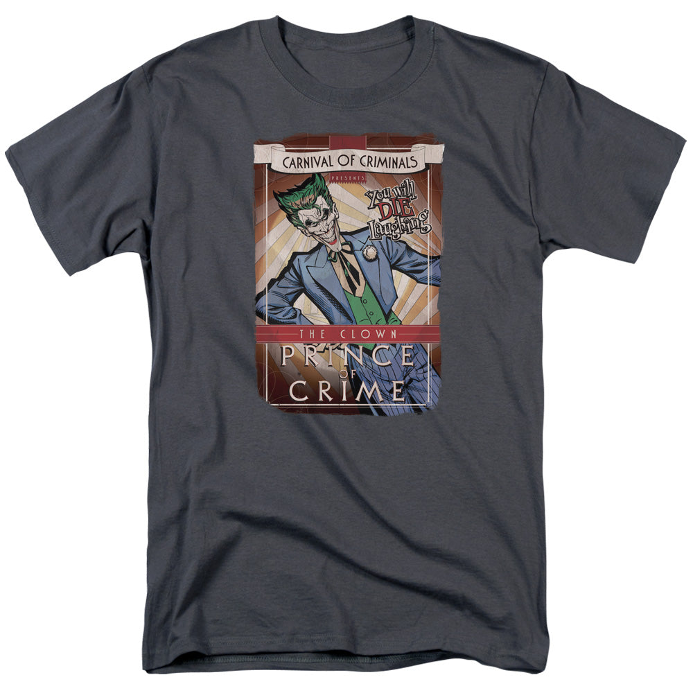 Batman - Clown Prince - Short Sleeve Adult 18/1 - Charcoal T-shirt