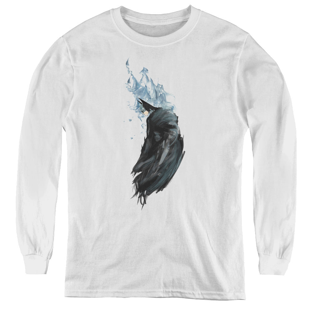 Batman - Wash - Youth Long Sleeve Tee - White
