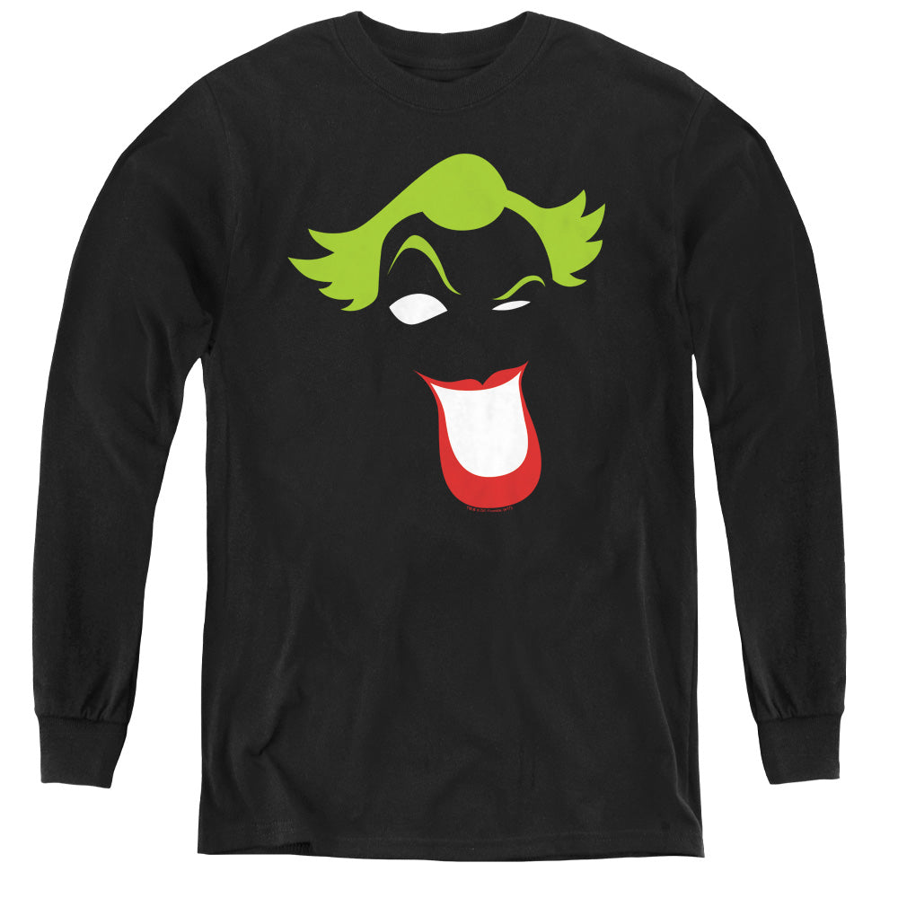 Batman Joker Simplified - Youth Long Sleeve Tee - Black