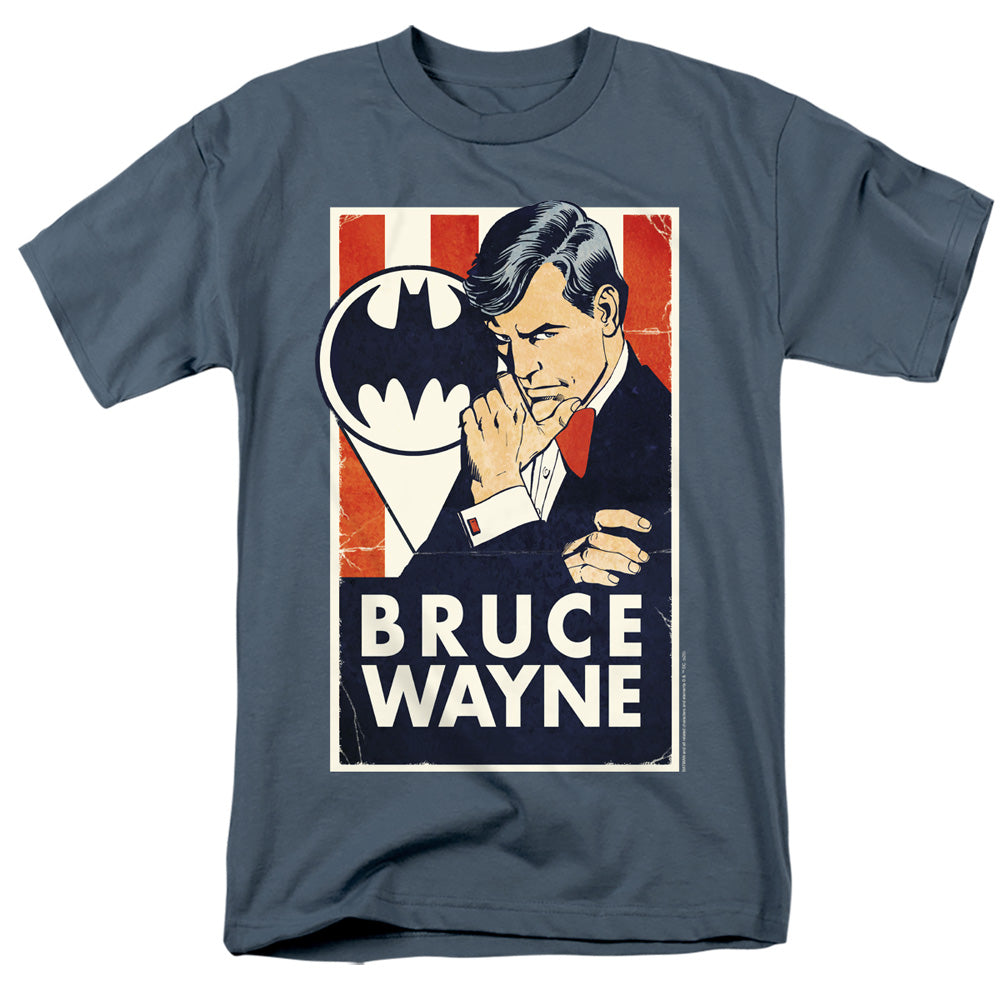 Batman - Wayne For President - Short Sleeve Adult 18/1 - Slate T-shirt