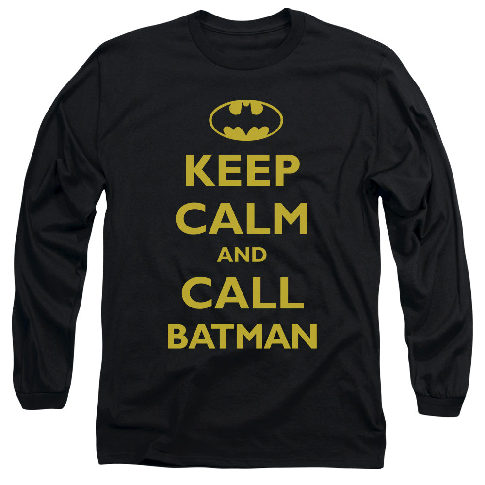 Batman - Call Batman - Long Sleeve Adult 18/1 - Black T-shirt