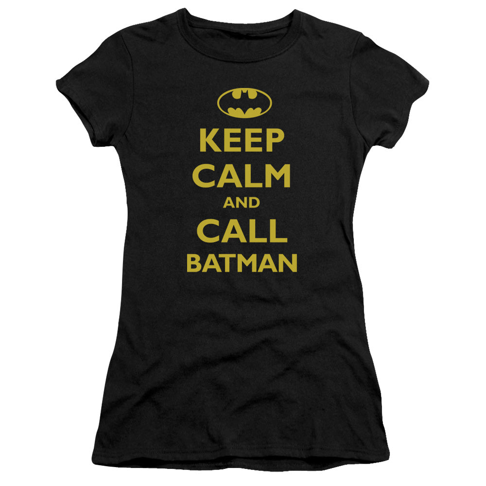 Batman - Call Batman - Short Sleeve Junior Sheer - Black T-shirt