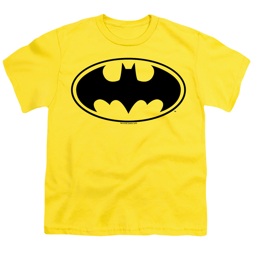 Batman - Black Bat - Short Sleeve Youth 18/1 - Yellow T-shirt
