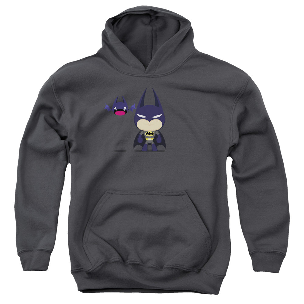 Batman - Cute Batman - Youth Pull-over Hoodie - Charcoal