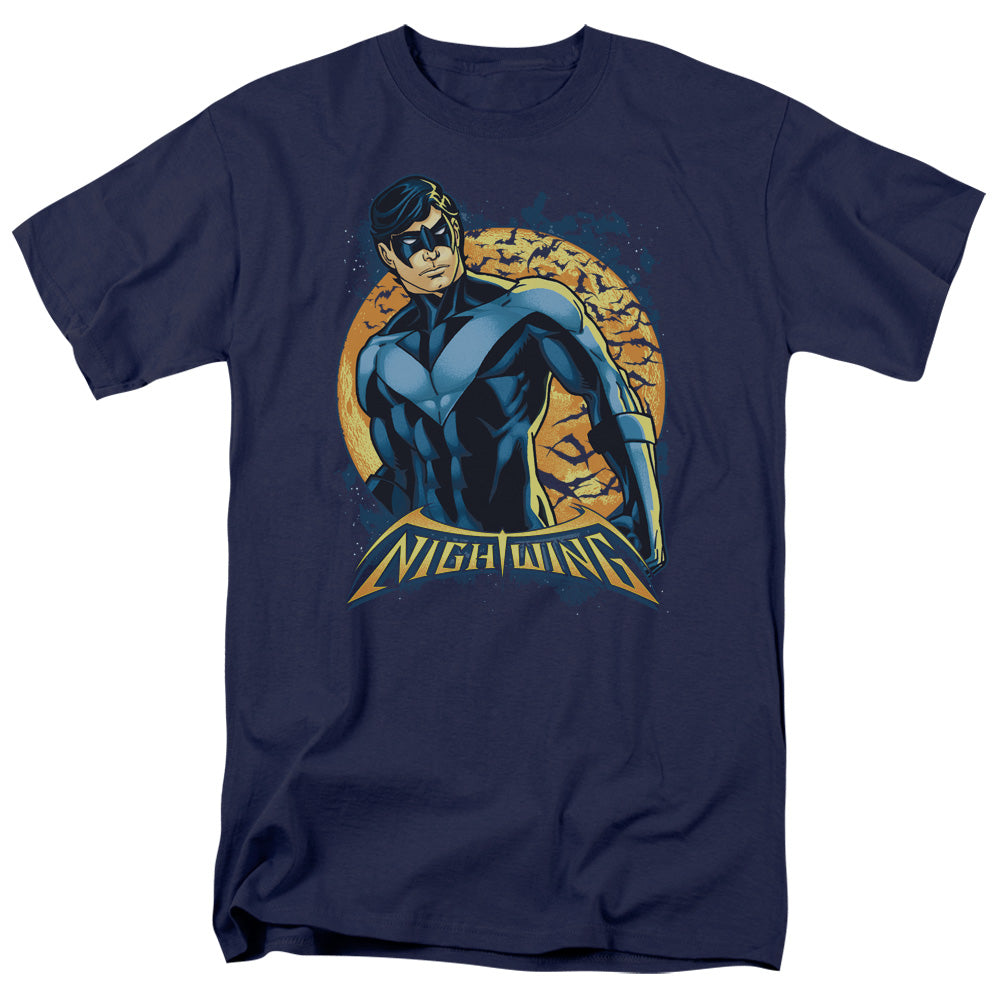 Batman - Nightwing Moon - Short Sleeve Adult 18/1 - Navy T-shirt