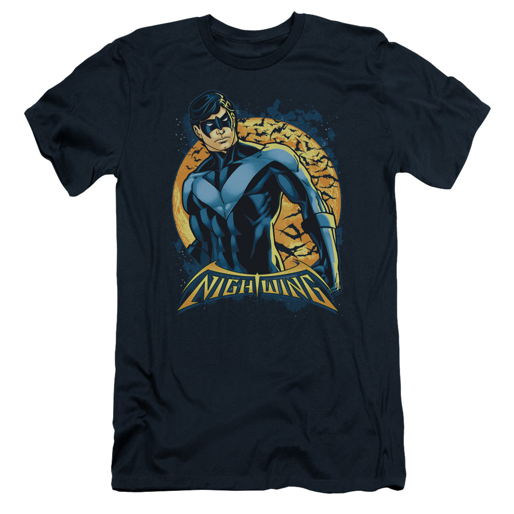 Batman - Nightwing Moon - Short Sleeve Adult 30/1 - Navy T-shirt
