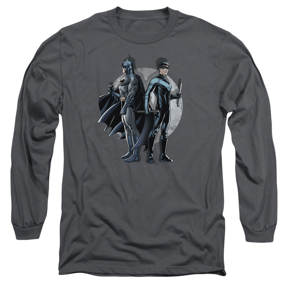 Batman - Spotlight - Long Sleeve Adult 18/1 - Charcoal T-shirt