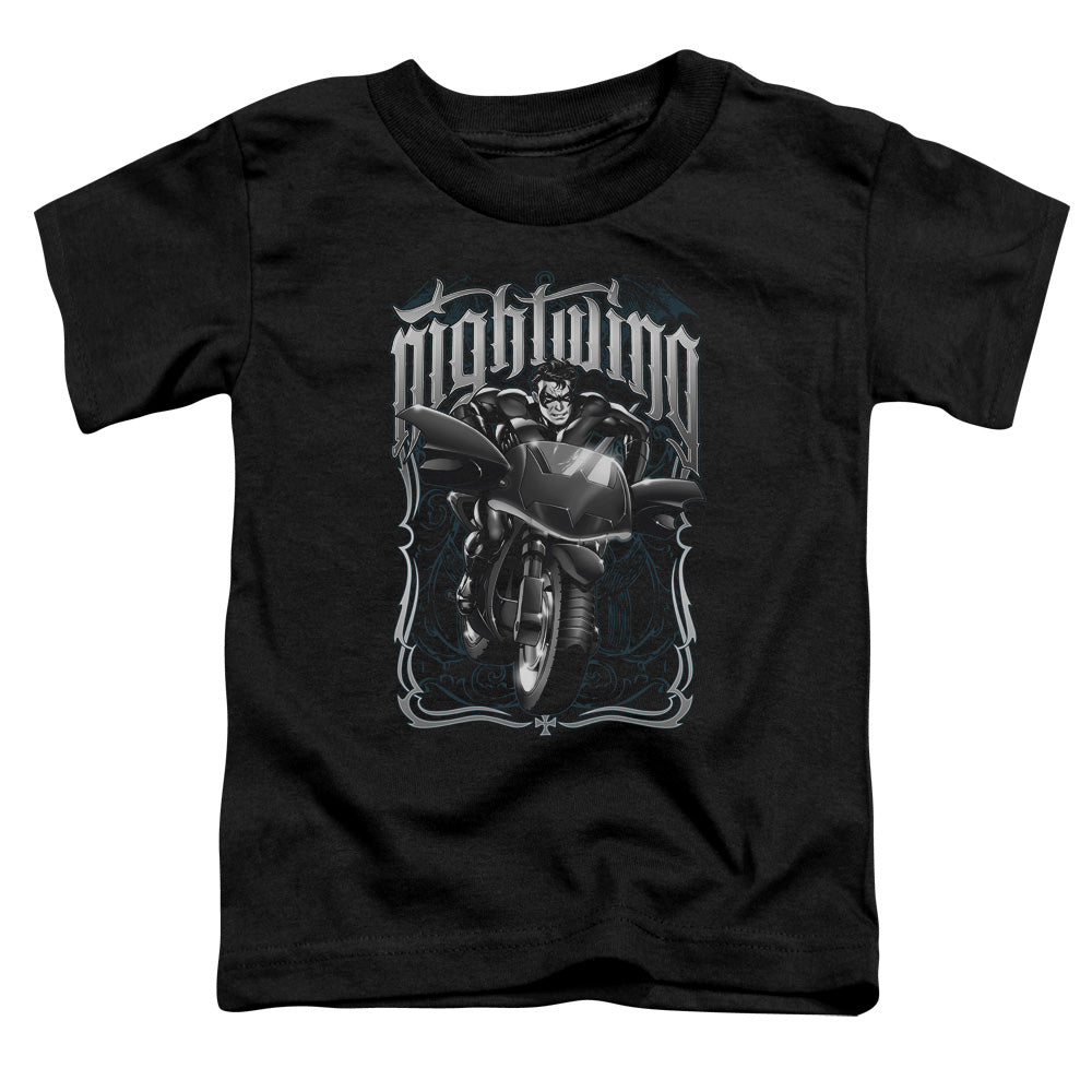 Batman - Nightwing Biker - Short Sleeve Toddler Tee - Black T-shirt