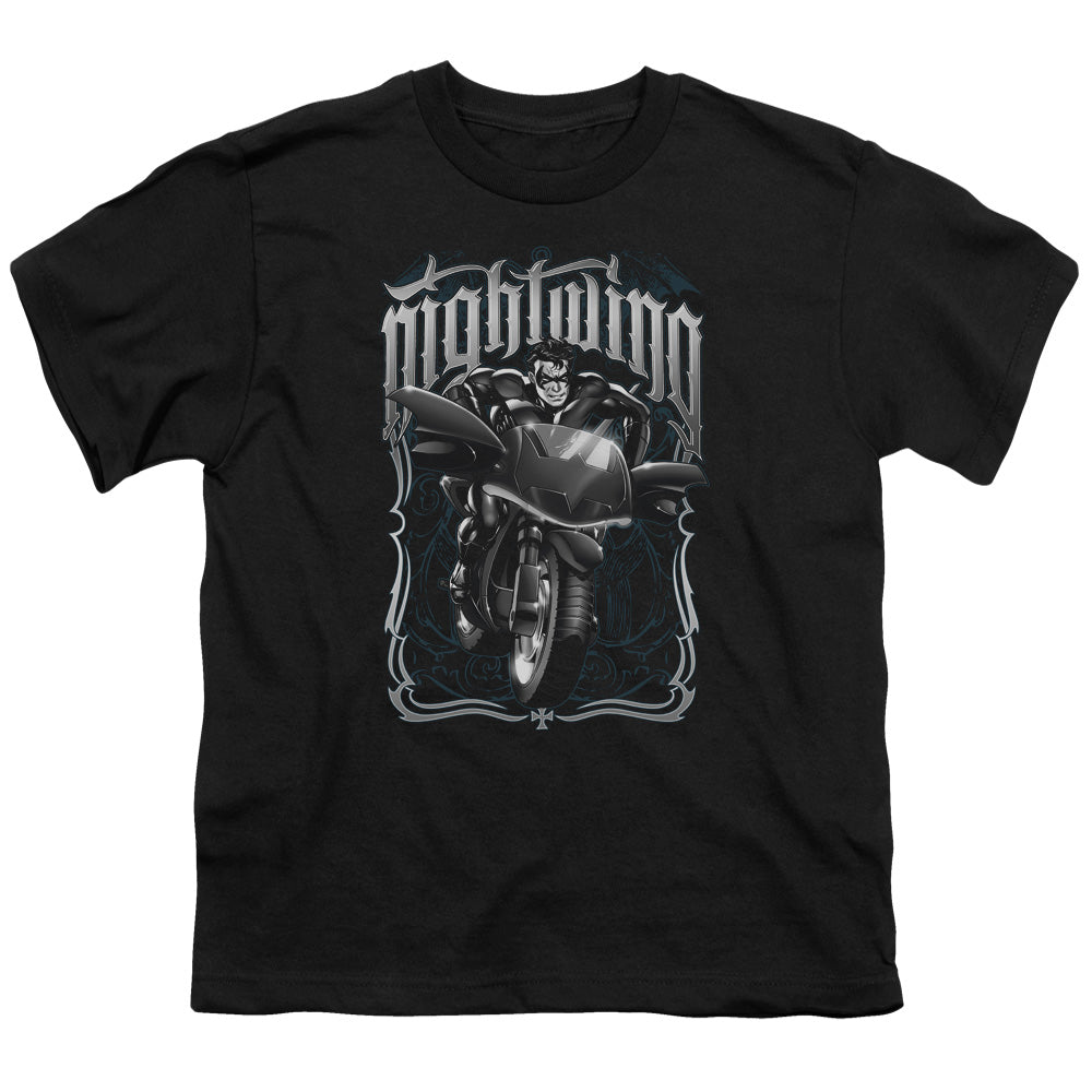 BATMAN NIGHTWING BIKER - S/S YOUTH 18/1 - BLACK T-Shirt
