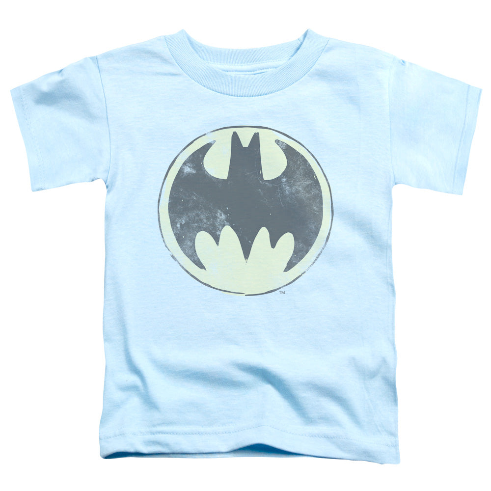 Batman - Old Time Logo - Short Sleeve Toddler Tee - Light Blue T-shirt