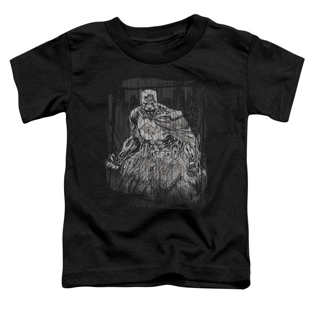 BATMAN PENCILLED RAIN - S/S TODDLER TEE - BLACK - T-Shirt
