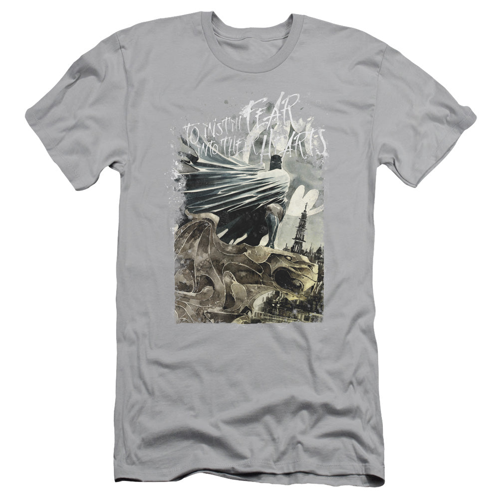 Batman - Instill Fear - Short Sleeve Adult 30/1 - Silver T-shirt