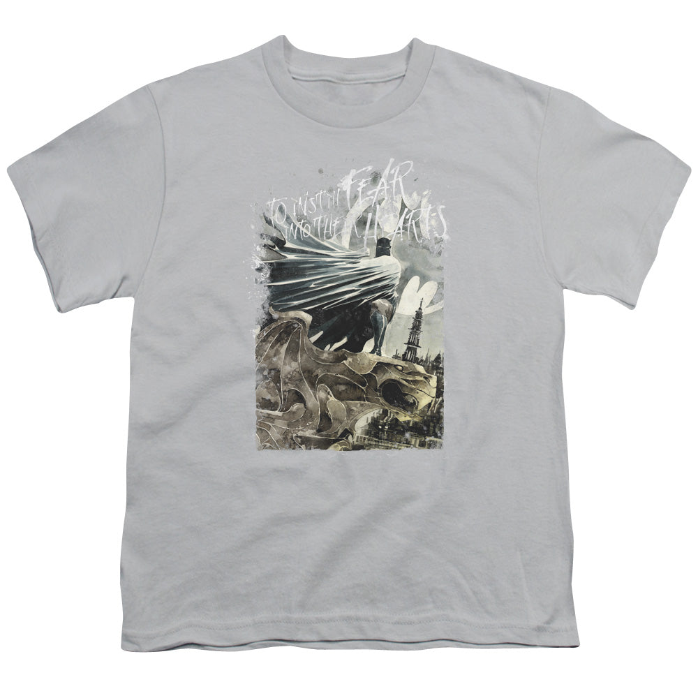 Batman - Instill Fear - Short Sleeve Youth 18/1 - Silver T-shirt