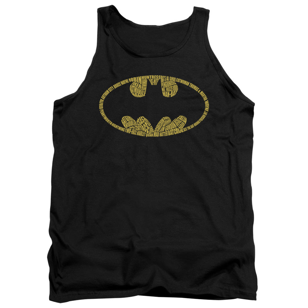 Batman - Word Logo - Adult Tank - Black