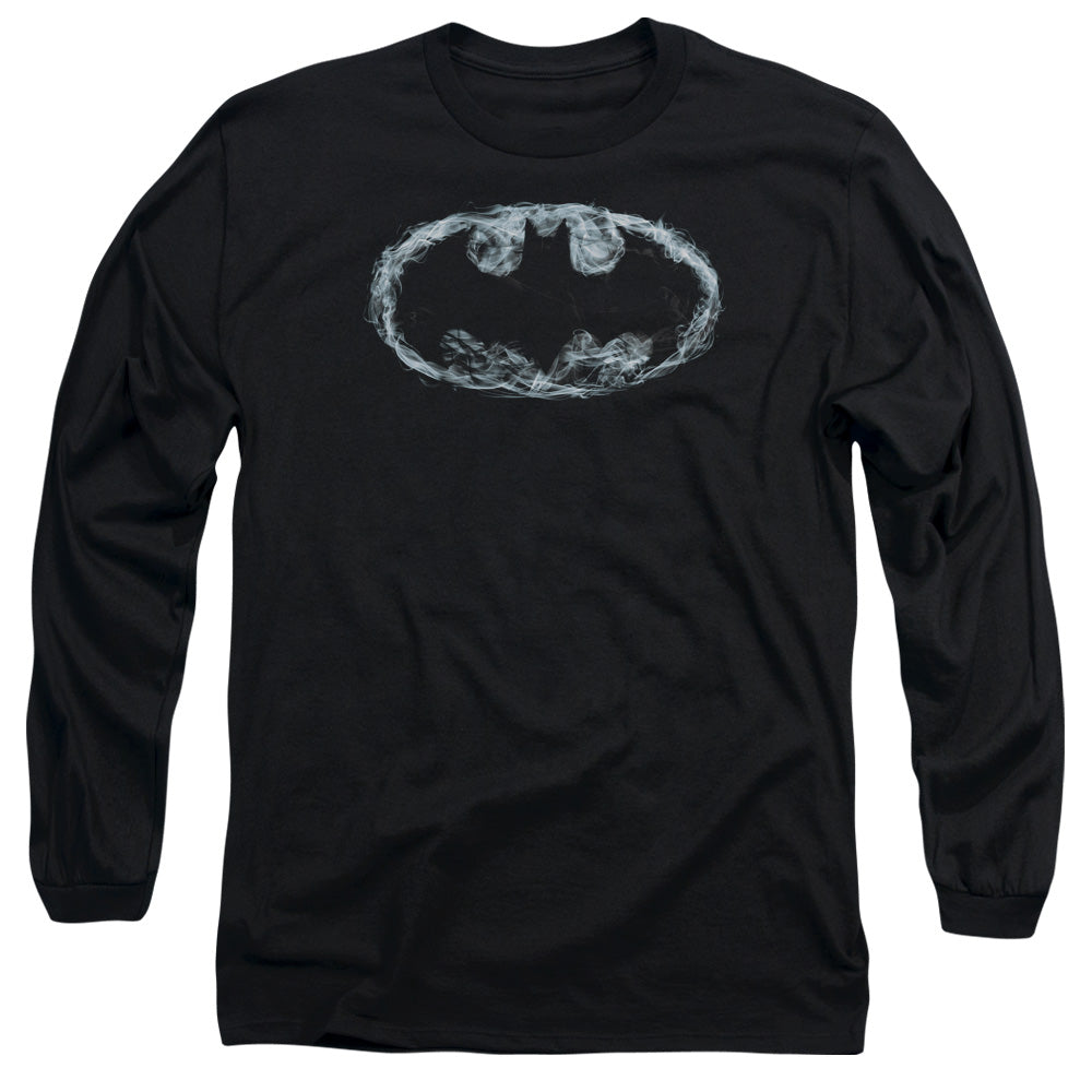 Batman - Smoke Signal - Long Sleeve Adult 18/1 - Black T-shirt