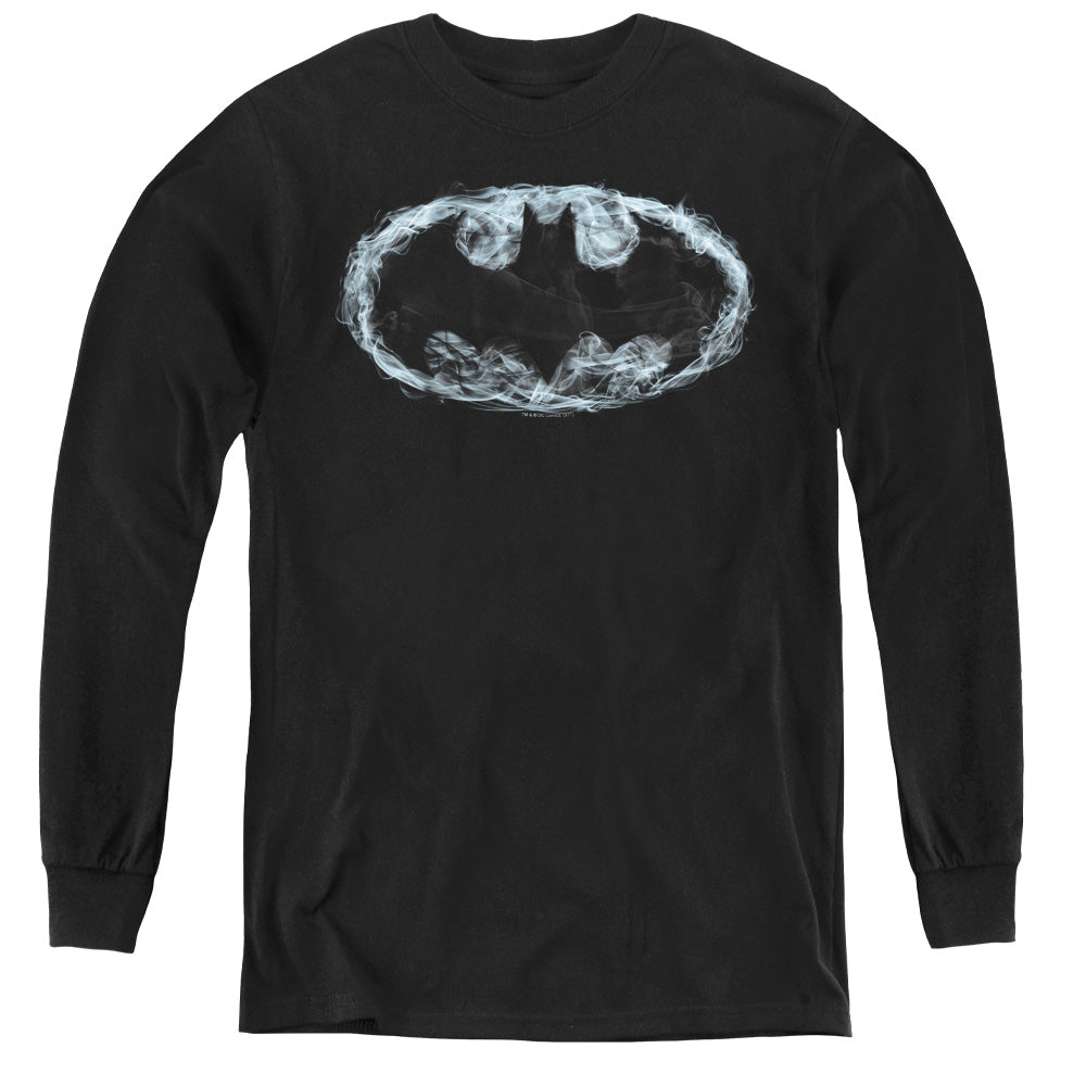 Batman - Smoke Signal - Youth Long Sleeve Tee - Black
