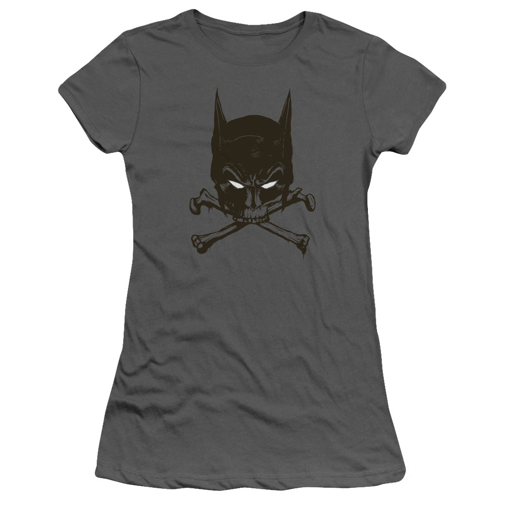 Batman - Bat And Bones - Short Sleeve Junior Sheer - Charcoal T-shirt