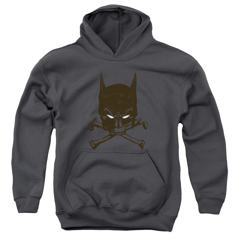 Batman - Bat And Bones - Youth Pull-over Hoodie - Charcoal