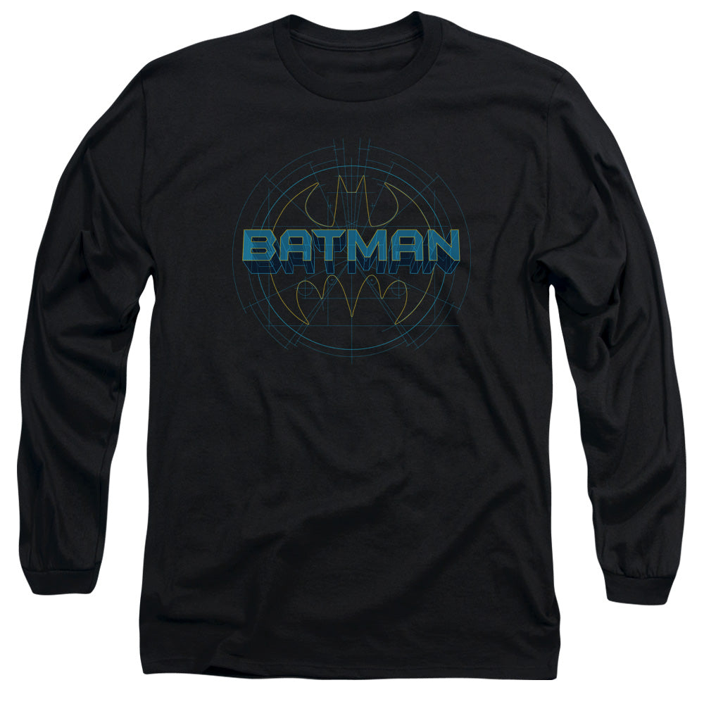 Batman - Bat Tech Logo - Long Sleeve Adult 18/1 - Black T-shirt