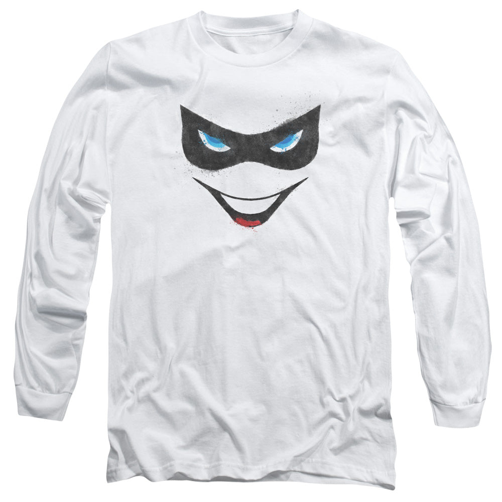 Batman - Harley Face - Long Sleeve Adult 18/1 - White T-shirt