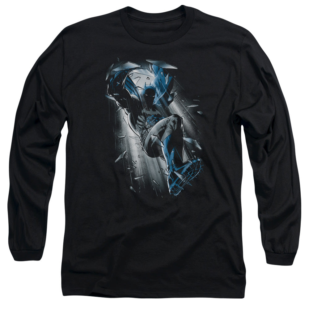 Batman - Bat Crash - Long Sleeve Adult 18/1 - Black T-shirt