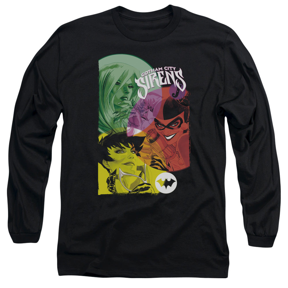 Batman - Gotham Sirens - Long Sleeve Adult 18/1 - Black T-shirt