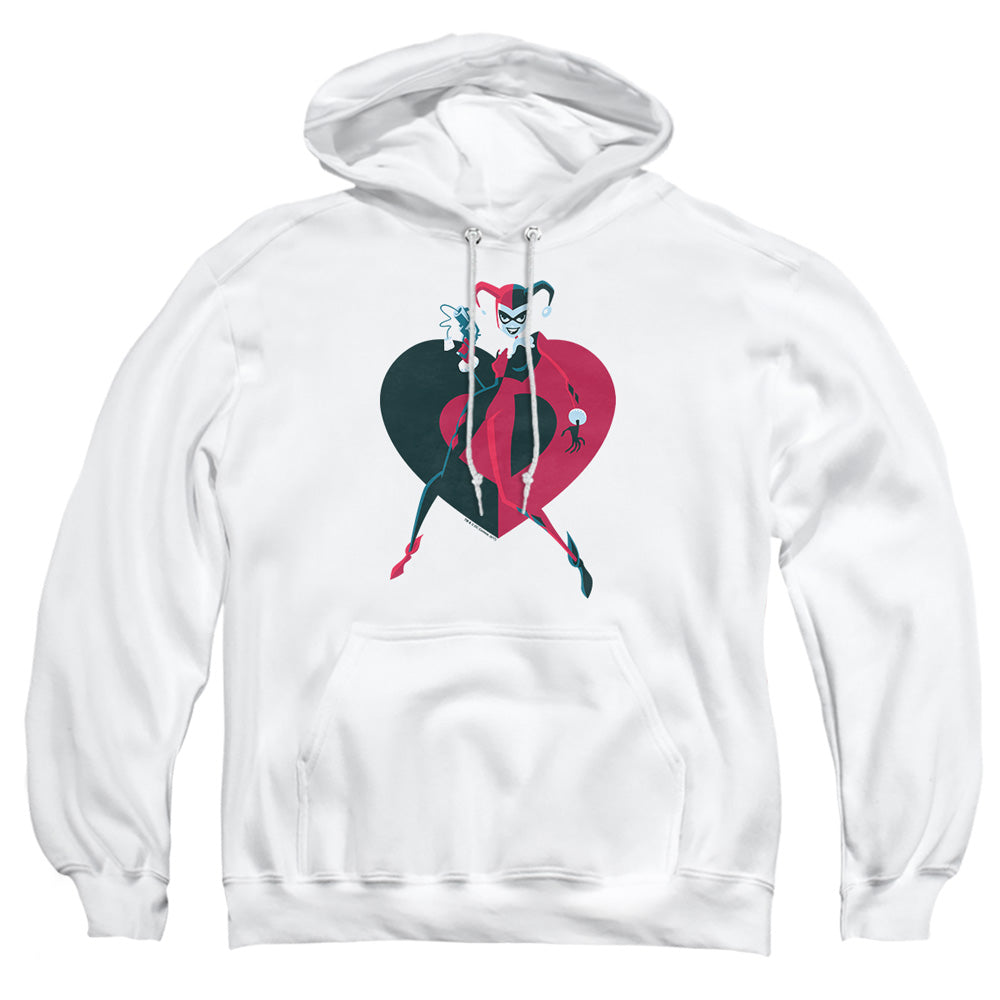 Batman - Harely Heart - Adult Pull-over Hoodie - White